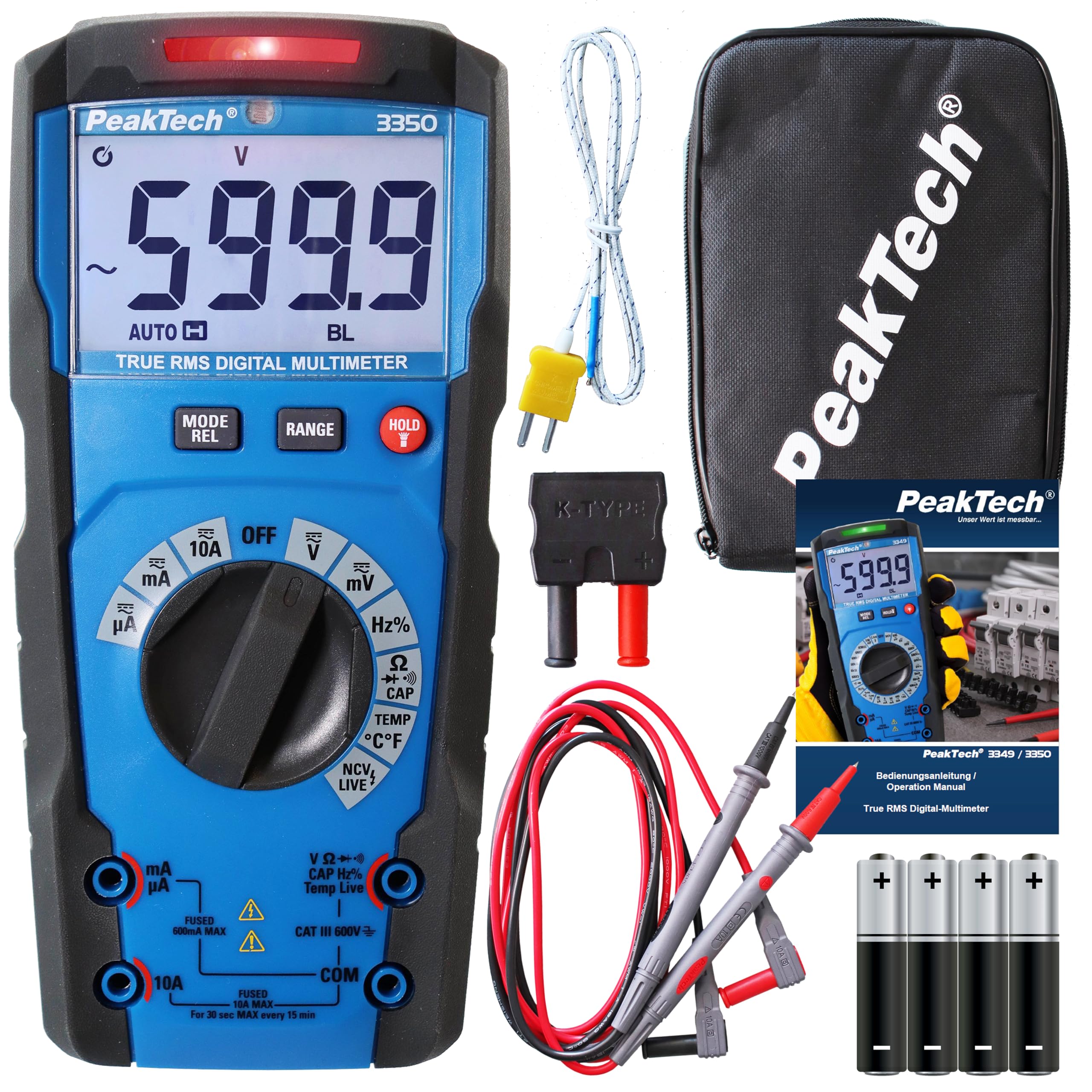 PeakTech 3350 Multimeter Durchgangsprüfer Mehrfach Messgerät